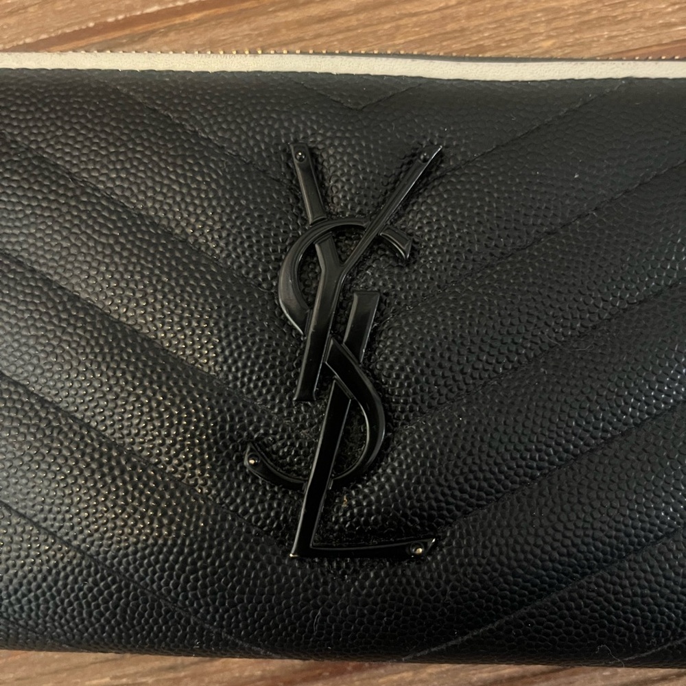 Yves Saint Laurent Black Leather Wallet